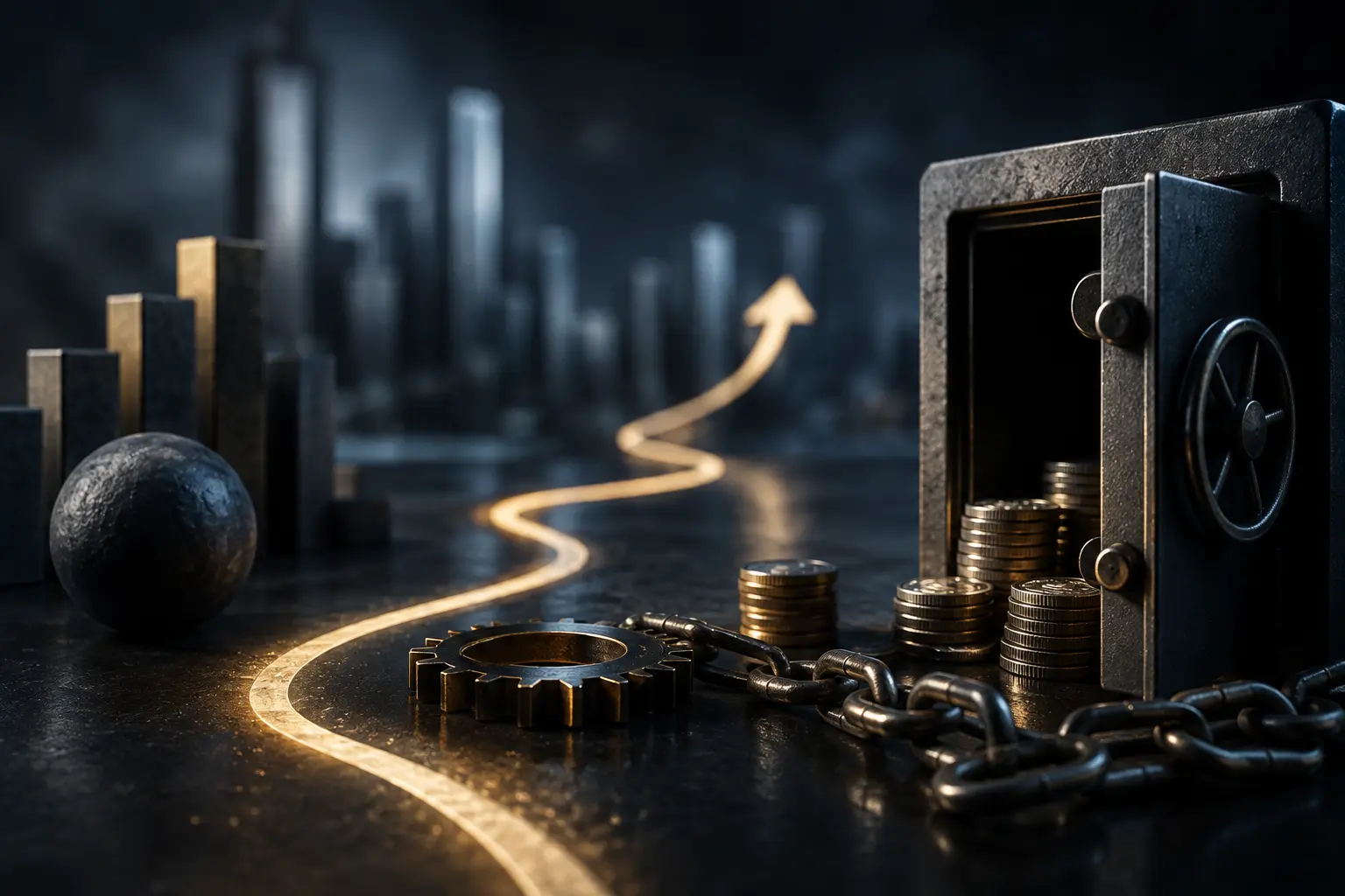 1787053757 NPA Funding Concept Showing Financial Recovery  Secured Capital  Debt Resolution And Business Growth.