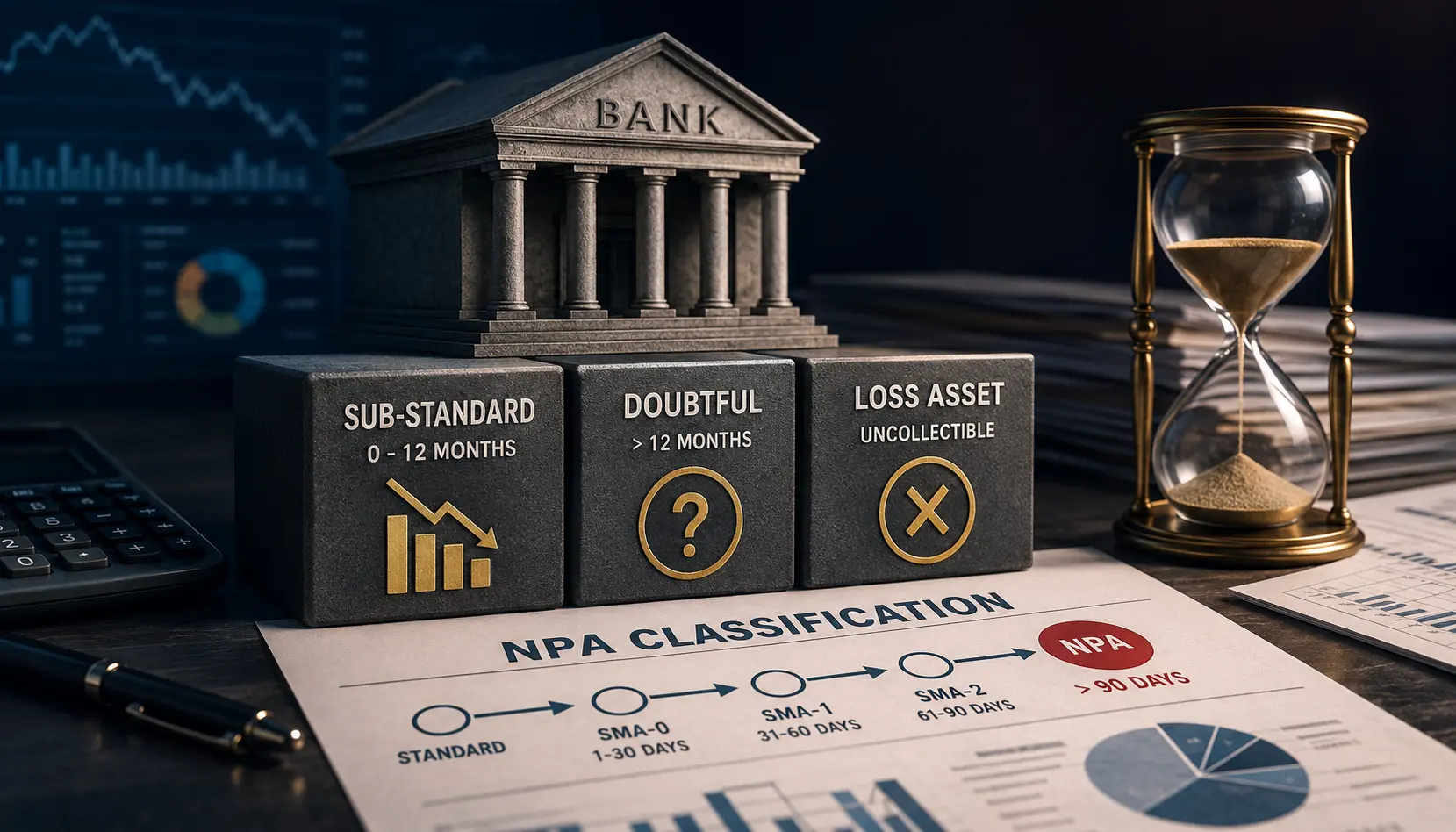 1787635927 NPA Classification In India Showing Sub Standard  Doubtful And Loss Asset Stages  SMA Stages And The 90 Day Overdue Threshold For Borrowers